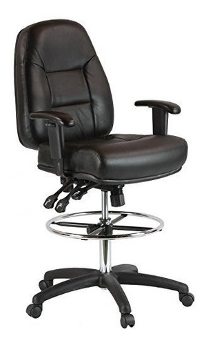 Silla De Dibujo De Cuero Harwick Premium - Negra.