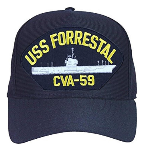 Uss Forrestal Cva-59 Gorra Barco Azul Marino, Negro, Os