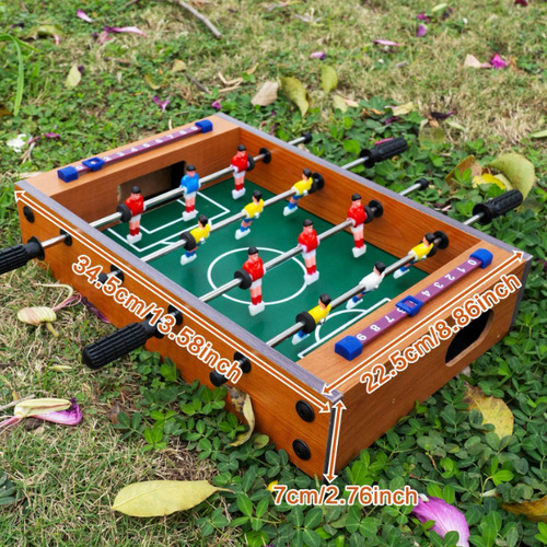 Mesa De Futbolín Mini Compacta Color Madera 34,5x23x7cm