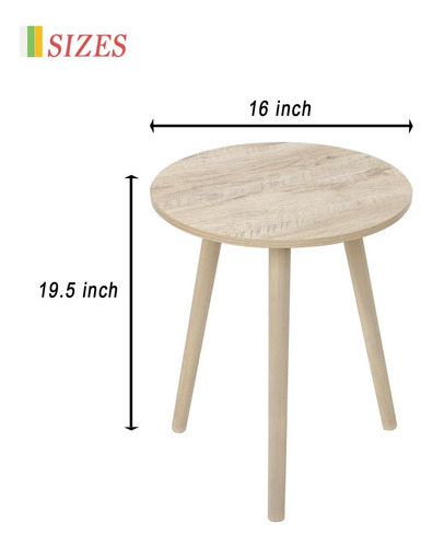 Mesa Lateral Redonda De Awasen, Mesa De Altura Pequeña Para