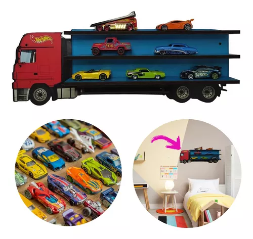 Expositor para carrinhos hot Wheels MDF miniaturas prateleiras