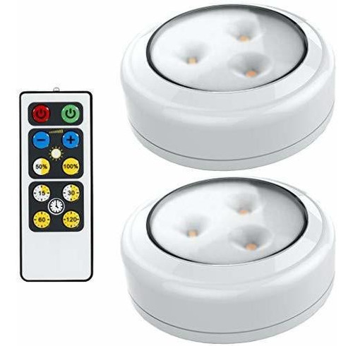 Evolución Brillante Led Puck 2 Paquete De Luz Con Control Re