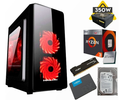 Pc Gamer Completa Ryzen 3 3200g + Monitor Hd 22 Pulgadas