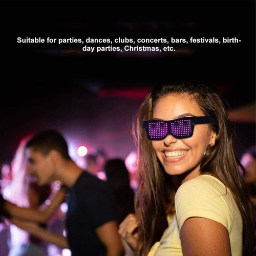 Lentes Led Bluetooth Único, Animaciones Personalizables