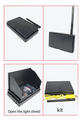 Monitor Fpv De 4,3 Pulgadas, 5,8 G, 48 Canales, 16:9, Ntsc/p
