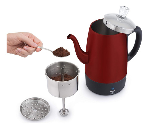 Cafetera Eléctrica Moss & Stone | Red Body With St...