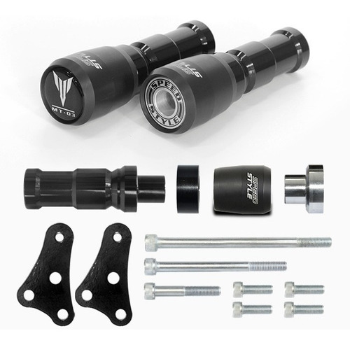 Imagem 2 de 6 de Kit Slider Dianteiro Traseiro Yamaha Mt03 Mt 03 Fosco