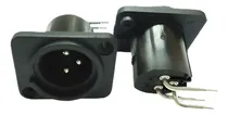 Comprar 20pcs Ángulo Recto 3-pin Xlr Macho Panel Chasis Encaje Negro