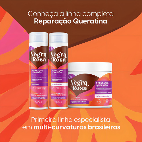 Kit Shampoo + Condicionador 300ml + Máscara 500g Negra Rosa