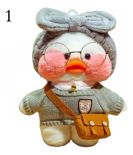 Pato Patito Peluche Lalafan Kawaii Con Ropa Accesorios 33cm