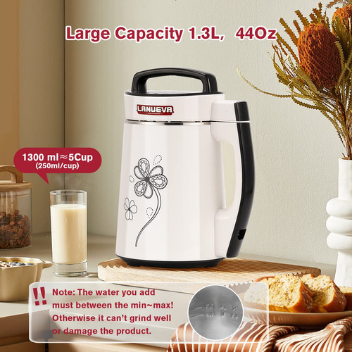 Máquina Para Hacer Leche Vegetal 1.3l 8 En 1 Con Receta