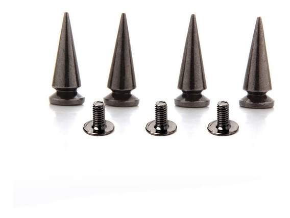 Spikes Cone 25 Mm Tachas Metal Spike Preto 10 Unid - Black | Parcelamento  sem juros