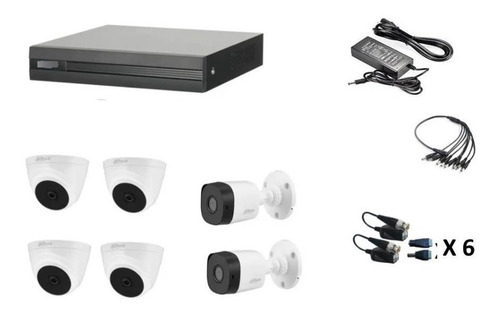 Kit 6 Camaras Dahua Domo Y/o Bullet Dvr 8ch 1080p Conectores