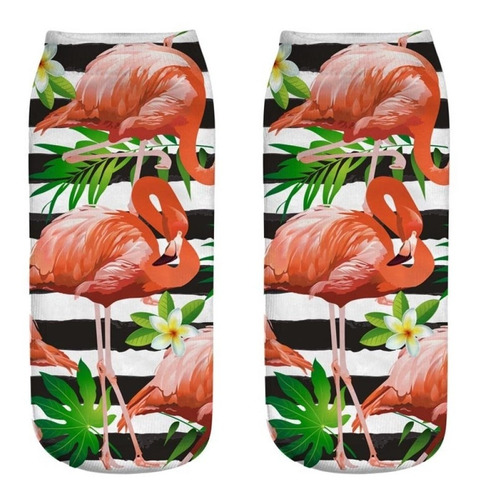 Calcetines Tobilleras 3d Flamencos Cute