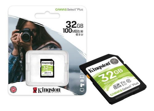 Cartão De Memória Classe 10 Kingston 32gb 100r-85w Uhs-i
