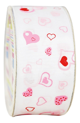 Imagen 3 de 3 de Listón Estampado De Corazones, 2 Piezas, San Valentín, Bcrr