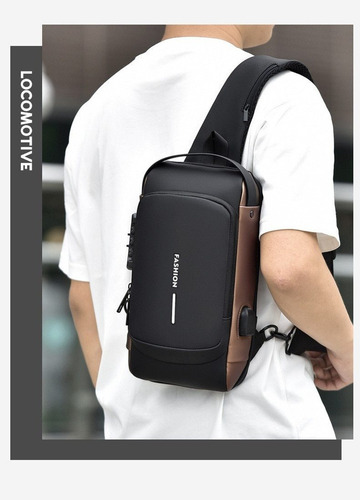 Bolsa Deportiva Antirrobo For Hombre Con Carga Usb