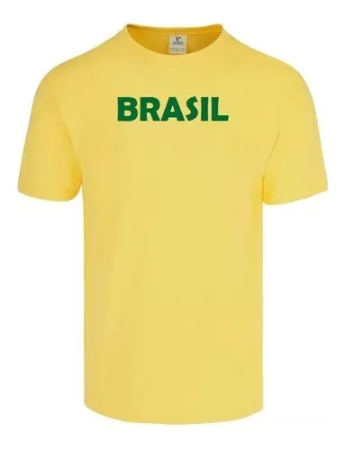 Remera Brasil Mundial Casual Futbol 2022 Infantil