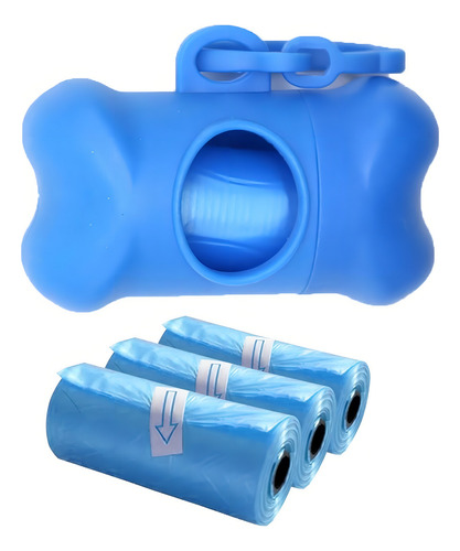 Kit Saquinho Higiênico Cata Caca Cocô Cachorro Gato Pet Cor Azul