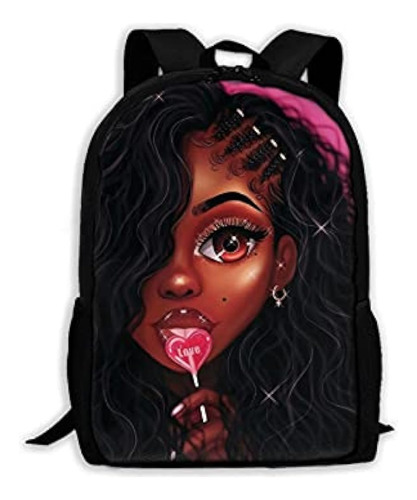 Mochila Africana De 17 Pulgadas Black Girl School Laptop Bag