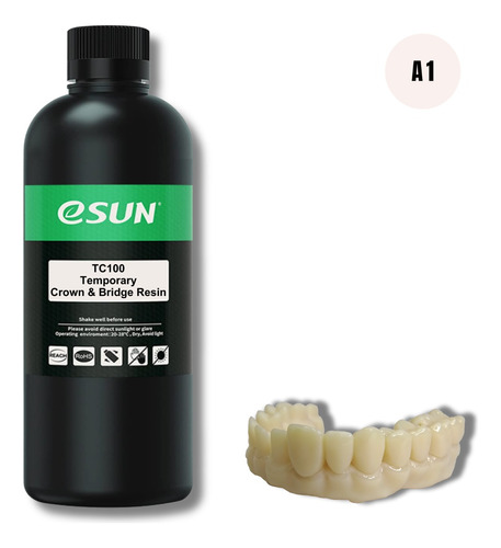 500 Ml Resina Esun Tc100 Dental Temporal Corona Impresora 3d