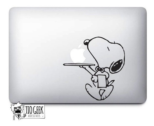 Adesivo Para Notebook Snoopy Waiter Garçom Macbook