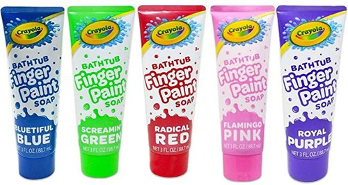 Crayola Bañera Fingerpaint 5 Color Variedad Pack 3 Onzas Tub