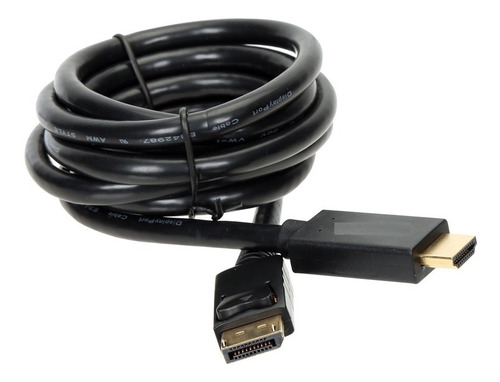 Cable Displayport A Hdmi 1.8 Metros Color Negro