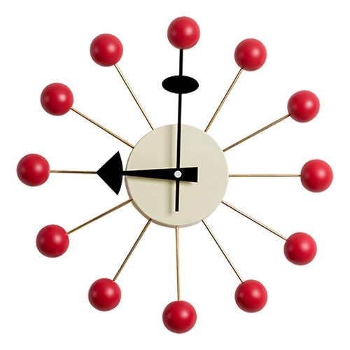 Diseño Retro Reloj Bola Rojo