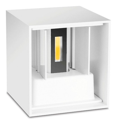 Arandela Luminária De Parede Cubo 6w Branca - Branco Quente 