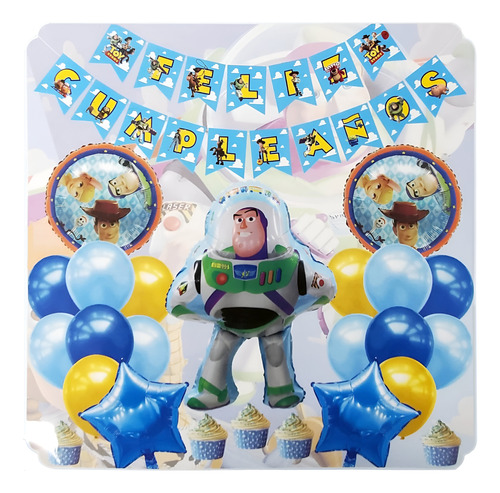 Globos Buzz Lightyear Y Woody Kit Decoración Cumpleaños
