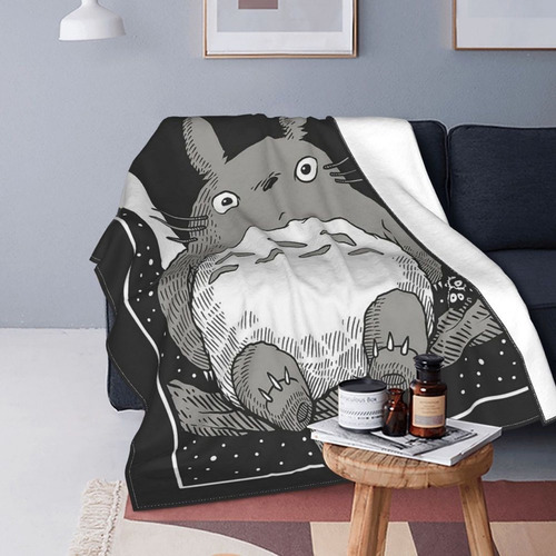 Totoro Anime Cobija Frazada Suave Estilos Individual Color Totoro Moon