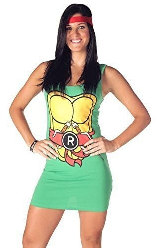 Disfraz Tortugas Ninja Jóvenes - Vestido Verde Con Antifaz.