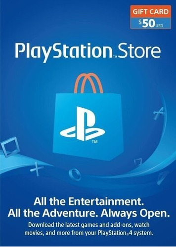 Imagen 1 de 1 de Psn Card Region Usa Tarjeta Psn Sony 50 Usd