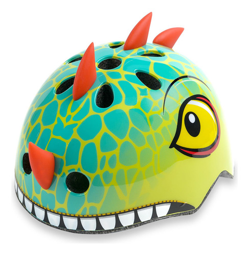 Casco De Bicicleta Para Niños Anharluka, Diseño De Dinosauri Color Dinosaur02 Green Talle Small: 50-54 Cm / 19.6 -21.3