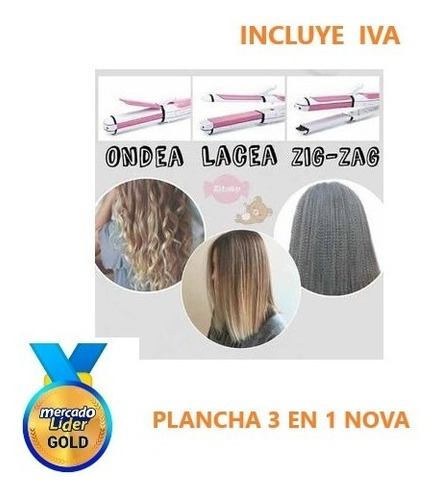 Plancha Potente De Cabello 3 En 1 Alisa Risa Ondula Nueva