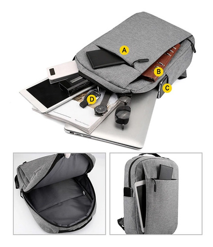 Mochila Urbana Porta Notebook Unisex + Puerto Usb