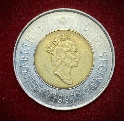 Moneda 2 Dólares Canadá 1997 Km 270 Elizabeth 2 Bimetalica