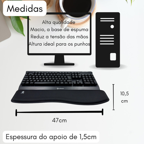 Kit 10 Mousepad E Apoio De Punho Par Teclado Ergonomic Pulso