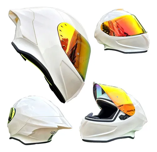 Casco integral moto blanco hotsell