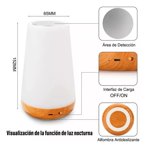 A Luz Nocturna Táctil Recargable - Bombillas Led De 13