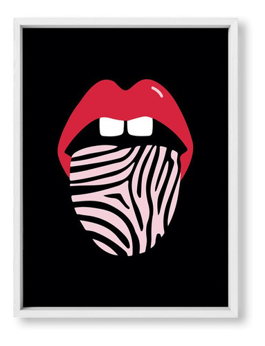 Cuadros Modernos 30x40 Box Blanco Animal Print Mouth