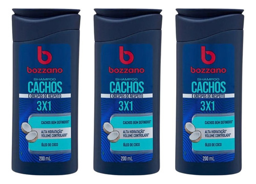Shampoo Bozzano Cachos 200ml - Kit C/ 3un