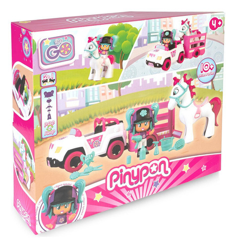 Muñeca Pinypon Set Let's Go! Coche Y Caballo