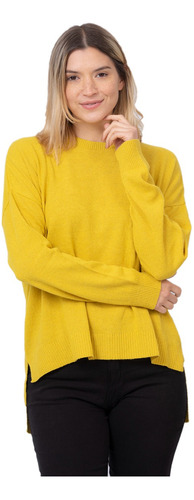 Sweater Mujer Clásico Básico Liviano Escote Redondo 