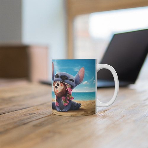 Taza De Cerámica Lilo Stitch -ultima Pelicula Disney Blanco Lilo Sttich