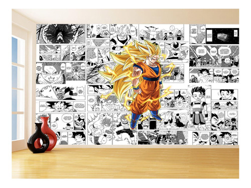 Papel De Parede Dragon Ball Goku Página Manga 3,5m Dbz655