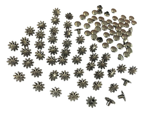 Gls 30 Conjuntos De Rebites De 8 Mm, Pontas, Botões De Couro