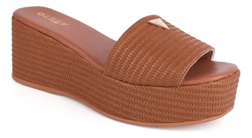 Tamanco Feminino Plataforma Flatform Detalhe Dourado Olzzy — R$ 70,30 em Mercado Livre, 65% OFF