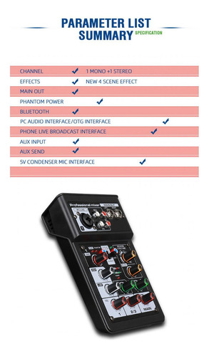 A Dj Audio Mixer Sound Board Console System Interface 48v